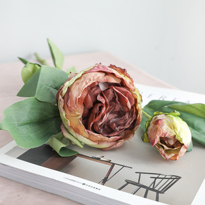 Bouquet de fleurs de pivoine en rayonne écologique de haute qualité pour la Saint-Valentin, Pâques, Halloween, décoration de table, remise <span class=keywords><strong>des</strong></span> diplômes, fête <span class=keywords><strong>des</strong></span> pères - Product Image 5