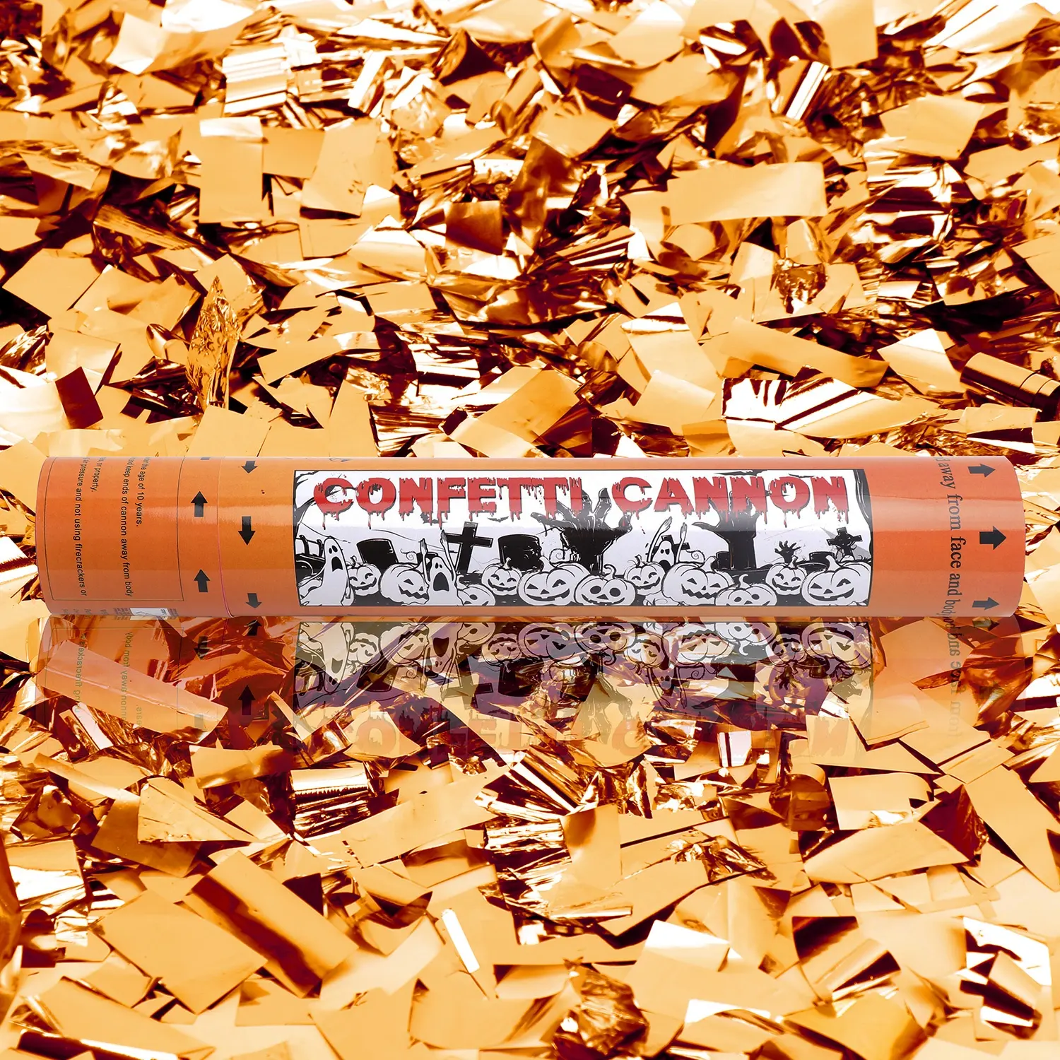 2022 Orange Black Compressed Air Wholesale Paper Custonize Amazon Party Poppers Biodegradable Halloween Confetti Cannon