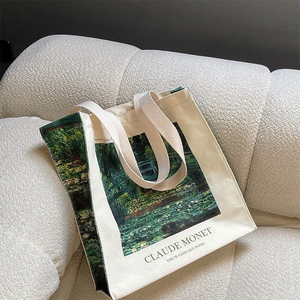 Sac fourre-tout en toile d'art entièrement fonctionnel et élégant "Water Lily Pond 1899" <span class=keywords><strong>de</strong></span> <span class=keywords><strong>Claude</strong></span> <span class=keywords><strong>Monet</strong></span>, excellent pour <span class=keywords><strong>les</strong></span> étudiants et <span class=keywords><strong>les</strong></span> professionnels - Product Image 4