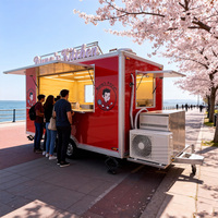 Ventes chaudes de remorque alimentaire mobile pour la vente de gaufres, crêpes, smoothies, desserts, pancakes, beignets, popcorn, barbe à papa