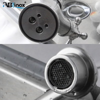 Robinet de cuisine moderne européen en acier inoxydable 304 316, finition satinée, double poignée, mitigeur doré avec douchette pour cuisine