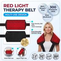 Terapi Cahaya Merah Inframerah Genggam 300 LED Besar, Pembalut Pemanas Tubuh, Kepala, Kaki 80x36cm, Sabuk Bantalan Konvertibel untuk Kuda, Anjing, Manusia