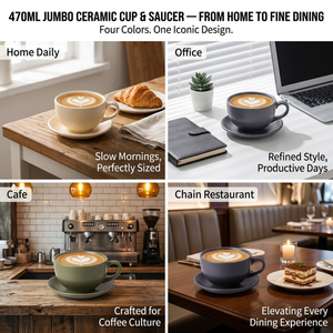 Mug à latte en céramique personnalisé Kingze avec logo, style européen, 470 ml, ensemble <span class=keywords><strong>tasse</strong></span> et soucoupe pour café et maison - Product Image 4