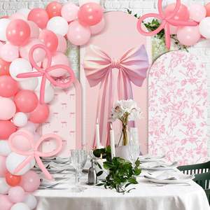 Décor mural en tissu rose avec nœud en forme d'arche, en spandex élastique, pour mariage, fête prénuptiale, anniversaire, fournitures de fête, Chine - Product Image 6