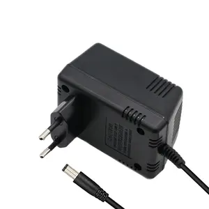 9V1A 12V1A Alarm didedikasikan Linear Power Adapter DC Output dengan 12V & 24V pilihan ROHS bersertifikat Plug-In koneksi