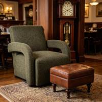 Fauteuil inclinable individuel de luxe CARLFORD en tissu, capitonné, pivotant, pour salon et salle à manger