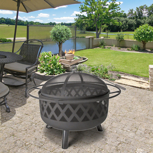 Portable Steel Fire Pit for Indoor Outdoor Use Folding <b>BBQ</b> Grill Indoor Warming Feature Patio Camping Garden Yard Charcoal Fuel - Product Image 3