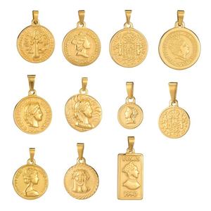 Medalla de retrato de Jesús de acero inoxidable de Elisabeth Queen, dijes de joyería DIY, colgantes de moneda de la Virgen María religiosa Vintage - Product Image 2