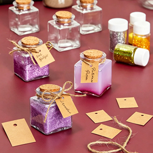 Bouteilles <span class=keywords><strong>en</strong></span> <span class=keywords><strong>verre</strong></span> carrées transparentes <span class=keywords><strong>de</strong></span> 50 ml personnalisables pour épices, flacons vides DIY <span class=keywords><strong>avec</strong></span> bouchon <span class=keywords><strong>en</strong></span> liège pour décorations <span class=keywords><strong>de</strong></span> fête - Product Image 2