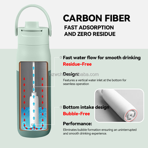 Bouteille d'eau en acier inoxydable à double paroi avec filtre, sans BPA, nouvelle arrivée, 680 ml/1000 ml, logo personnalisé de luxe, filtre à charbon - Product Image 4