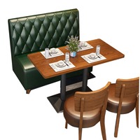 Ensembles Table et Chaises Industriels en PU pour Restaurant, Écologiques, Durables, Plateau en Mélamine, Mobilier de Salle à Manger Commercial 4 Places