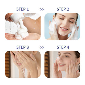 Private Label Silk Protein Foaming Cream <b>Cleanser</b> 120g Dual Hyaluronic Acid Rich Foam Moisturizing Deep <b>Pore</b> Cleansing for - Product Image 5