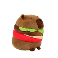 Peluche Capibara unisexe en forme de hamburger, oreiller pour poupée Capybara, douce brodée, pour enfant
