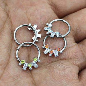 Mode Sieraden Astm F136 Titanium Zirkoon Scharnierende Segment Piercing Oorbellen <span class=keywords><strong>Helix</strong></span> Schelp Tragus Clicker Body Piercing - Product Image 6