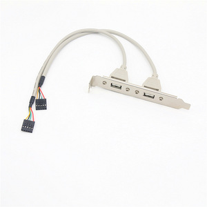 Cable de datos USB 2,0 de doble puerto, Cable de datos de 5 pines para placa base a USB, para caja de ordenador, expansión del Panel trasero PCI - Product Image 3