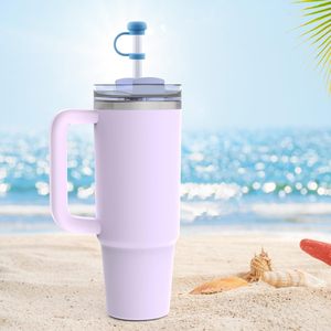 Capuchon de paille en silicone/PVC pour gobelet 40-20 oz, anti-poussière et anti-fuite, réutilisable, couvercle de paille à plusieurs motifs - Product Image 5