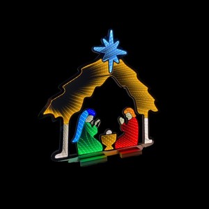 Décoration lumineuse 3D de crèche de Noël 63x65cm - Product Image 1
