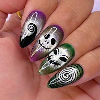 Offre Spéciale longue ballerine Halloween démon citrouille fantôme 24 pièces clous à presser en gros Style foncé ABS ongles artificiels