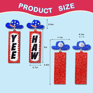 Pendientes Colgantes Personalizados de Acrílico con Purpurina para Mujer y Niña, Estilo Vaquero, para Conciertos, Discoteca, Joyería, Nashville, Howdy, Yeehaw - Product Image 5