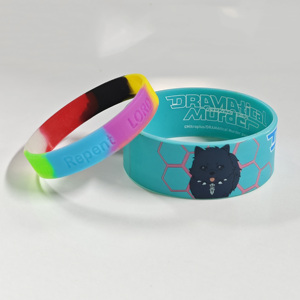 สายรัดข้อมือซิลิโคนคุณภาพสูงแบบกำหนดเอง สร้างสรรค์สายรัดข้อมือยางของคุณเองพร้อมข้อความหรือโลโก้สำหรับงานอีเว้นท์ - Product Image 5