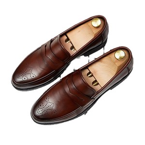 46 Large Luxury Leather Men's Dress <strong>Shoes</strong> Business Casual Toe Outdoor Slip-On Loafers Genuine Leather Rubber Quality Pairs Men - Product Image 1