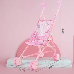 Mooie Pop Kindermeisjes Spelen Huis Opvouwbare Trolley Baby Peuter Rollerkid Kinderwagen Speelgoed Plastic Metalen Materialen Kiezen