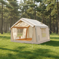 Tente de camping gonflable 6/8 personnes Grande  Simple couche Oxford PVC Portable Installation rapide 2 portes Pompe Étanche Salon