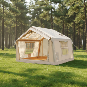 Tenda Camping Tiup 6/8 Orang Ukuran Besar Lapisan Tunggal Oxford PVC Portabel Pemasangan Cepat 2 Pintu Pompa Tahan Air Ruang Tamu - Product Image 1