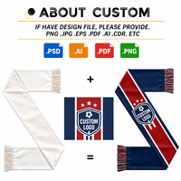 Écharpe de football en polyester de haute qualité, différents designs personnalisés, fabriquée en Chine, tendance en Espagne