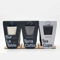 Emballages personnalisés en papier kraft recyclable pour bouteilles en verre, gobelets à café et à thé jetables, lot de 3, finition mate