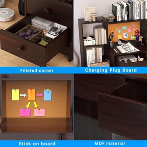 Juego de mesa y silla de estudio para niños, <span class=keywords><strong>escritorio</strong></span> de ordenador de madera <span class=keywords><strong>con</strong></span> 4 cajones para bebé para sala de estar de hotel o uso exterior - Product Image 6