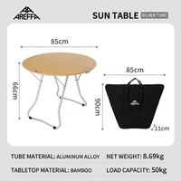 Table de repas pliable en alliage d'aluminium et bambou pour l'extérieur, mobilier de ferme portable, pique-nique, camping, loisirs, cuisine