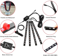 RVB étanche 5V 12V voiture atmosphère intérieure lumières ambiantes Auto voiture accessoires IP67 musique APP contrôle intelligent Led bande lumières