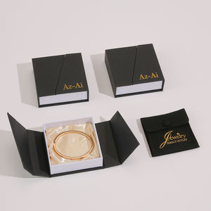 Hot Selling Double Door Customized logo Magnetic <b>Ring</b> Storage Gift Jewelry <b>Box</b> Necklace Bracelet Packaging Jewelry <b>Box</b> Gift <b>Box</b> - Product Image 2