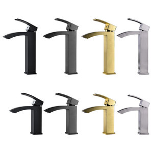 Stainless Steel Basin Faucet Single Handle Waterfall Style <b>Deck</b> Mounted Ceramic Valve Core For Bathroom Sink - Product Image 3