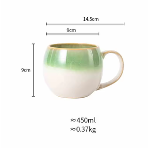 Vente en gros usine – Nouvelles tasses en céramique de porcelaine grande capacité 450 ml, couleur dégradée sous glaçure, haute esthétique, cadeaux d'affaires, sans danger pour les aliments - Product Image 4