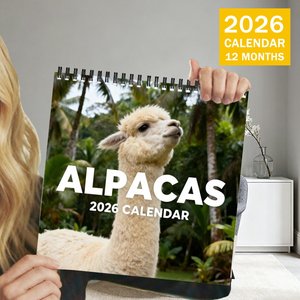 Calendrier mural spirale 12 mois sur le thème de <span class=keywords><strong>l</strong></span>'alpaga 2026-2027 pour les amoureux des animaux, idéal pour offrir et décorer la maison ou le bureau (vente en gros) - Product Image 5