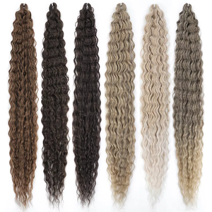 <span class=keywords><strong>Ariel</strong></span> Jessica Katrine Monica Crochet Synthetic Water Wave Braiding Hair Extension Loose Deep Wave Synthetic Curly Wave Twist - Product Image 4