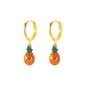 ROXI S925 Pendientes Colgantes de Plata de Ley con Esmalte y Circonita, Diseño de Piña, Modernos, para Mujer, Regalo para Boda o Aniversario - Product Image 1