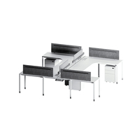 Bureau de personnel modulaire moderne pour 2-4-6 personnes avec cloison, poste de travail de bureau, armoire mobile et design durable
