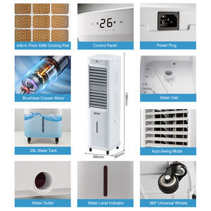 Ventilateur d'air évaporatif portable 230V AC en plastique avec télécommande pour usage commercial, domestique et en chambre, <span class=keywords><strong>climatiseur</strong></span> rafraîchisseur d'air - Product Image 5