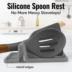 Silicone Spatula Spoon Utensil Rest With Drip Pad Pot Lid Holder Stand Cooking Utensil Multifunction Kitchen Spatula Rack