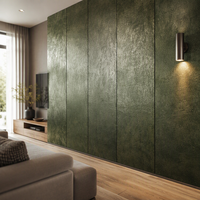 Panneau mural décoratif doré MCM en pierre souple flexible pour la décoration murale de fond de télévision dans les halls d'hôtels de luxe