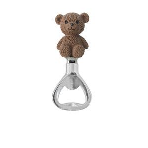 Brown Bear Bottle Opener Zinc Alloy Round Shape Beer Opener For Home Bar Use - Product Image 1