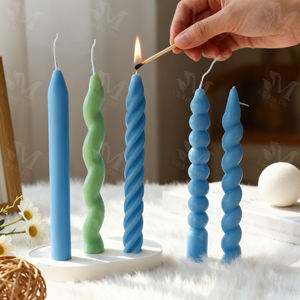 Moule en silicone de qualité alimentaire 2026 pour bougies torsadées transfrontalières, à rayures longues, pour bougies colonne ondulées DIY, écologique et compatible lave-vaisselle - Product Image 5