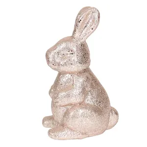 Lovely Flocked New Arrivals Rabbit Spring Easter Decor Straw Green Bunny Inflatable Easter Egg For Decoration