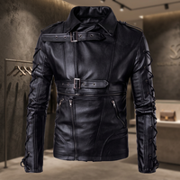 Blouson en cuir de moto personnalisé enduit pour homme, imperméable, respirant et coupe-vent, vente en gros pour l'hiver