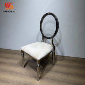 SMOOTH Modern Wedding Luxury Hotel Dining Chair Living Room Backrest <b>Stool</b> Set Detachable Sliver Stainless Steel Wedding Chair - Product Image 3