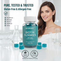 Gummies de biotine haute puissance 10000mcg pour la croissance des cheveux, les soins de la peau et des ongles, supplément de beauté végétalien sans sucre à la pectine saveur baies