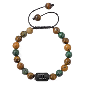 Bracelet en pierre d'œil de tigre naturelle de 8 mm, bracelet en corde tressée à la main, bracelet pour <span class=keywords><strong>homme</strong></span> et femme, signe <span class=keywords><strong>du</strong></span> zodiaque, bijoux, cadeau d'anniversaire - Product Image 5